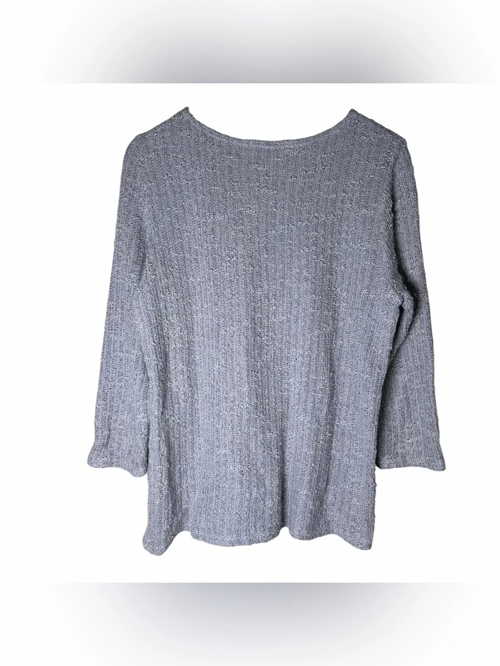 cut loose Lavender Textured Knit Sweater Linen Cotton Blend Medium Relaxed Top